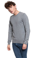 Męski Sweter Mustang Basic C-neck Jumper Mid Grey Melange 1006812 4140